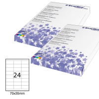 Etichetta adesiva - in carta - permanente - 70 x 35 mm - 24 etichette per foglio - bianco - conf. 100 fogli A4 - Starline - X210ODC549 - 8025133024534 - DMwebShop