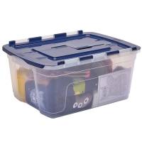Contenitore multiuso 43 x 59 x 28 cm - 45 lt - PP - con coperchio a cerniera blu - trasparente - Fellowes - Bankers Box - 100135774 - DMwebShop