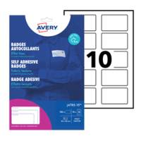 Etichette badge - in seta acetata - inkjet - rimovibili - 80 x 50 mm - 10 etichette per foglio - 15 fogli - bianco - Avery - J4785-15 - 5014702134333 - DMwebShop