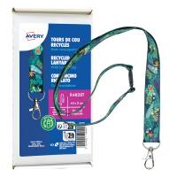 Cordoncino per portabadge - in Rpet - fantasia tropicale - 440 x 20 mm - Conf. 10 pezzi - Avery - R4828T - 5014702149429 - DMwebShop