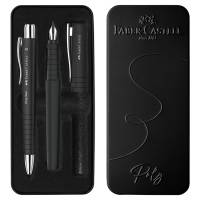 Set stilo B Poly Pen + sfera Poly Ball - punta 0,7 mm - fusto nero - Faber Castell - 241050 - 4005402410507 - DMwebShop