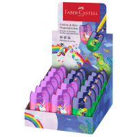 Temperamatite unicorno e dinosauro - con serbatoio - 2 fori - colori assortiti - Faber Castell - 183551 - DMwebShop