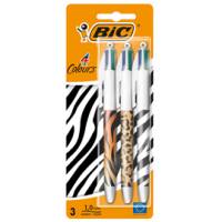 Penna sfera a scatto 4 Colori Animalier - 1 mm - conf. 3 pezzi - 9998501 - 3086123636972 - DMwebShop