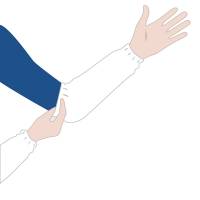 Coprimaniche monouso 40 cm LDPE bianco Worker - 1273