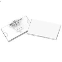 Portabadge con clip e spilla - 6,5 x 3 cm - Lebez 31-080