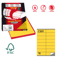 Etichetta adesiva C501 - permanente - 105 x 36 mm - 16 etichette per foglio - giallo - scatola 100 fogli A4 - Markin - X210C501GI - 8007047021694 - DMwebShop