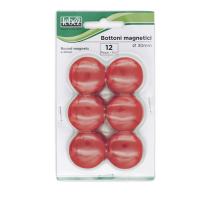 Bottoni magnetici - rosso - Ø 30 mm - blister 12 pezzi - Lebez - MR-30-R - 8007509000304 - DMwebShop