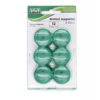 Bottoni magnetici - verde - Ø 30 mm - blister 12 pezzi - Lebez - MR-30-V - 8007509002476 - DMwebShop