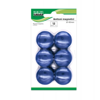 Bottoni magnetici - blu - Ø 40 mm - blister 12 pezzi - Lebez - MR-40-BL - 8007509000403 - DMwebShop