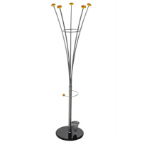 Appendiabiti con portaombrelli - 5 pomelli - 188 x 38 cm - argento - Alco U702803