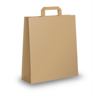Shopper in carta maniglie piattina - 22 x 10 x 29 cm - avana - conf. 25 sacchetti - Mainetti Bags