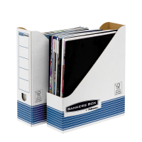 Portariviste System - formato utile 7,8 x 31,1 x 25,8 cm - bianco-blu - conf. 10 pezzi - Bankers Box - 0026301 - 43859520985 - DMwebShop
