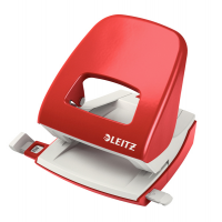 Perforatore 5008 - passo 8 cm - massimo 30 fogli - 2 fori - rosso - Leitz 50080025