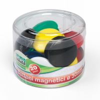 Bottoni magnetici tondi - Ø 30 mm - colori assortiti - barattolo da 20 pezzi - Lebez - 2141 - 8007509037379 - DMwebShop