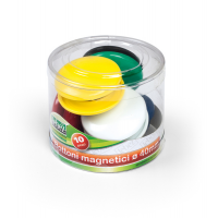 Bottoni magnetici tondi - Ø 40 mm - colori assortiti - barattolo da 10 pezzi - Lebez - 2142 - 8007509037386 - DMwebShop