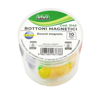 Bottoni magnetici tondi - Ø 40 mm - colori assortiti - barattolo da 10 pezzi - Lebez - 2142 - 8007509037386 - DMwebShop