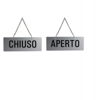 Cartello con catenella 'APERTO/CHIUSO' - 17,5 x 6,5 cm - Markin - 31212-E -  - DMwebShop