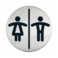Pittogramma adesivo - WC donne-uomini - acciaio - Ø 8,3 cm - Durable 4920-23