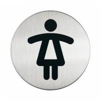 Pittogramma adesivo - WC donne - acciaio - Ø 8,3 cm - Durable - 4904-23 - 4005546400136 - DMwebShop
