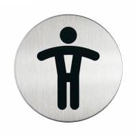 Pittogramma adesivo - WC uomini - acciaio - Ø 8,3 cm - Durable - 4905-23 - 4005546400143 - DMwebShop