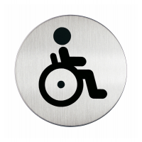 Pittogramma adesivo - WC diversamente abili - acciaio - Ø 8,3 cm - Durable - 4906-23 - 4005546400150 - DMwebShop