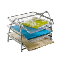 Vaschetta portacorrispondenza Mesh - 3 ripiani - 34 x 29 x 24,5 cm - rete metallica - argento - Alba - MESHTRAY3/M - 8012212923857 - DMwebShop