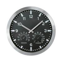 Orologio da parete Weather Station 3218 - Ø 30 cm - tripla funzione - nero - Lebez - 3218-N - 8002787932187 - DMwebShop