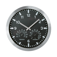 Orologio da parete Weather Station 3218 - Ø 30 cm - tripla funzione - nero - Lebez - 3218-N - 8002787932187 - DMwebShop