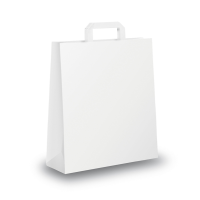 Shopper in carta maniglia piattina - 36 x 12 x 41 cm - bianco - conf. 250 sacchetti - Mainetti Bags - 001697 - 310000945C - DMwebShop
