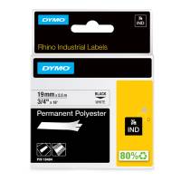 Nastro Rhino - 19 mm x 5,5 mt - poliestere permanente - nero-bianco - Dymo - S0718220 - 71701184849 - DMwebShop