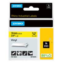 Nastro Rhino - 19 mm x 5,5 mt - poliestere permanente - nero-giallo - Dymo - 18433 - 71701184337 - DMwebShop