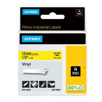 Nastro Rhino - 12 mm x 5,5 mt - vinile - nero-giallo - Dymo - S0718450 - 71701184320 - DMwebShop