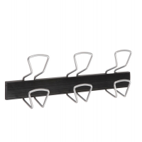 Appendiabiti da muro - 46,5 x 7,2 x 16,5 cm - 3 posti - metallo-ABS nero-grigio metallizzato - Alba - PMPRO3M - 3129710013197 - DMwebShop
