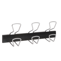 Appendiabiti da muro - 46,5 x 7,2 x 16,5 cm - 3 posti - metallo-ABS nero-grigio metallizzato - Alba - PMPRO3M - 3129710013197 - DMwebShop