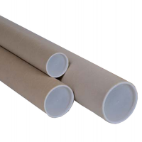 Tubo in cartone avana - con doppio tappo trasparente - altezza 100 cm - Ø 10 cm - conf. 10 pezzi - No Brand - 127031 - DMwebShop