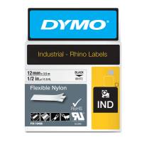Nastro Rhino - 12 mm x 3,5 mt - nylon flessibile - nero-bianco - Dymo - S0718100 - 71701184887 - DMwebShop