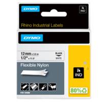 Nastro Rhino - 12 mm x 3,5 mt - nylon flessibile - nero-bianco - Dymo - S0718100 - 71701184887 - DMwebShop