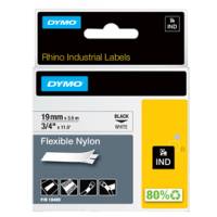 Nastro Rhino - 19 mm x 3,5 mt - nylon flessibile - nero-bianco - Dymo - 18489 - 71701184894 - DMwebShop