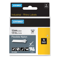 Nastro Rhino - 24 mm x 3,5 mt - nylon flessibile - nero-bianco - Dymo - S0773840 - 71701121868 - DMwebShop