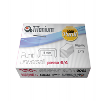 Punti universali - 6/4 - acciaio-zinco cromato - metallo - conf. 1000 punti - Titanium TI1002T