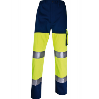 Pantalone alta visibilita' PHPA2 - sargia-poliestere-cotone - taglia L - giallo fluo - Deltaplus