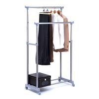 Stender appendiabiti AC9002 - 90 cm - doppio grigio-cromo - Serena Group AC9002GR