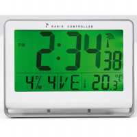 Orologio digitale LCD - 20 x 15 x 3 cm - bianco - Alba