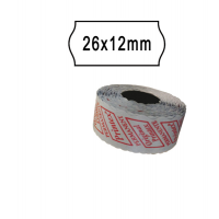 Rotolo da 1000 etichette a onda per Smart 8/2612 - 26 x 12 mm - adesivo permanente - bianco - pack 10 rotoli - Printex