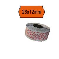 Rotolo da 1000 etichette a onda per Smart 8/2612 - 26 x 12 mm - adesivo permanente - arancio - pack 10 rotoli - Printex