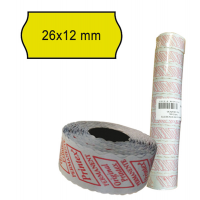 Rotolo da 1000 etichette a onda per Smart 8/2612 - 26 x 12 mm - adesivo permanente - giallo - pack 10 rotoli - Printex