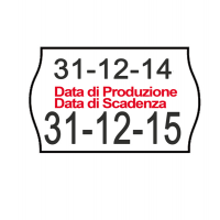 Pack 10 rotoli da 1000 etich. a onda per Smart 16-2616 - Data produzione scadenza - 26 x 16 mm - adesivo permanente - Printex 2616sbp10stps - 8034049915256 - DMwebShop