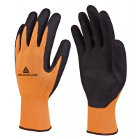 Guanti Apollon VV733 - poliestere - palmo in schiuma di lattice - taglia 10 - arancio fluo-nero - Deltaplus