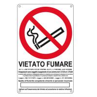 Cartello segnalatore - 27 x 43 cm - VIETATO FUMARE - alluminio - Cartelli Segnalatori - E630105X - 8601726630100 - DMwebShop