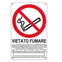 Cartello segnalatore - 27 x 43 cm - VIETATO FUMARE - alluminio - Cartelli Segnalatori - E630105X - 8601726630100 - DMwebShop